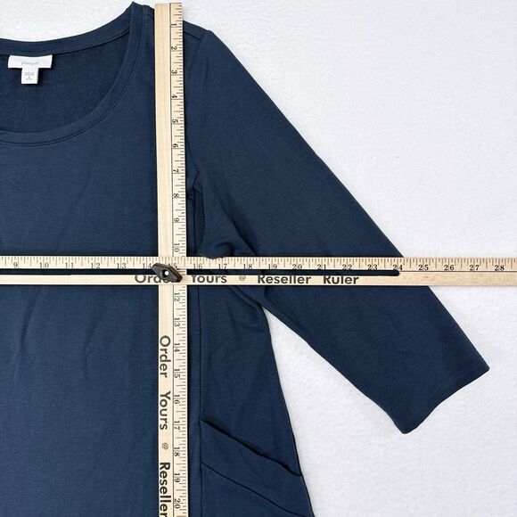 J Jill Pure Jill Dress Size‎ Medium Petite Blue Pullover Jersey Knit Pockets - Picture 7 of 8